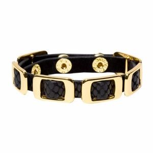LEATHER 18K GOLD PLATED BRACELET